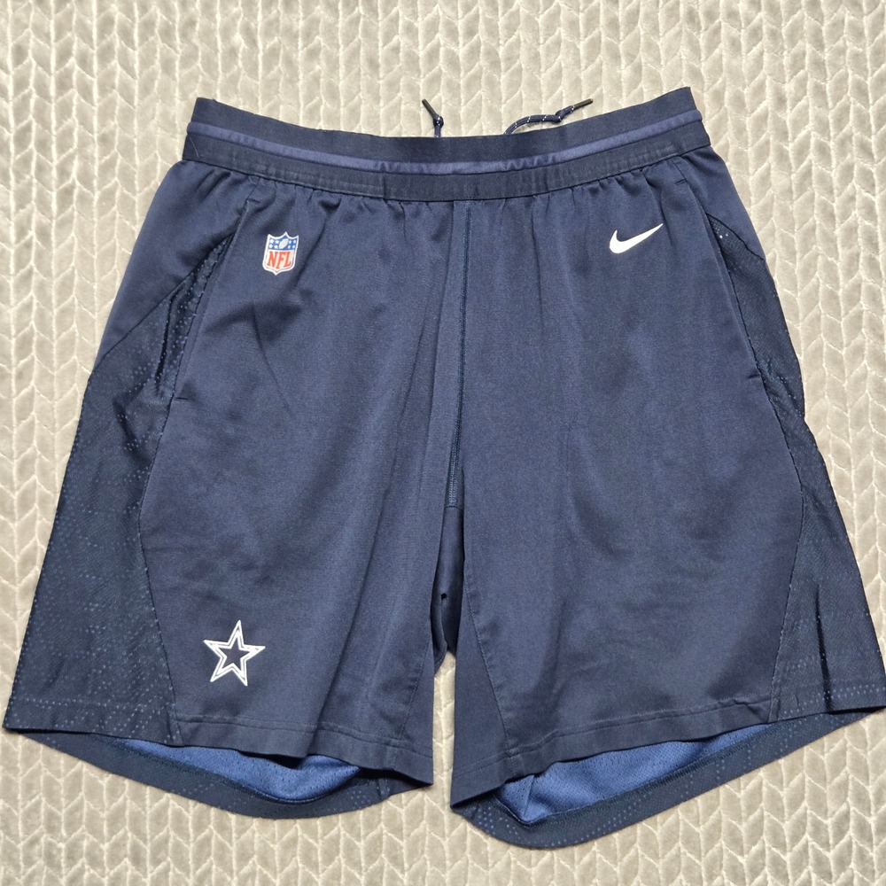 Nike NFL Onfield Dallas Cowboys Dri-FIT Navy Blue Athletic Shorts XL Gym